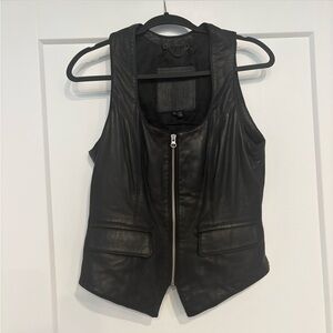 Vintage cuir du monde women’s leather vest size Small
